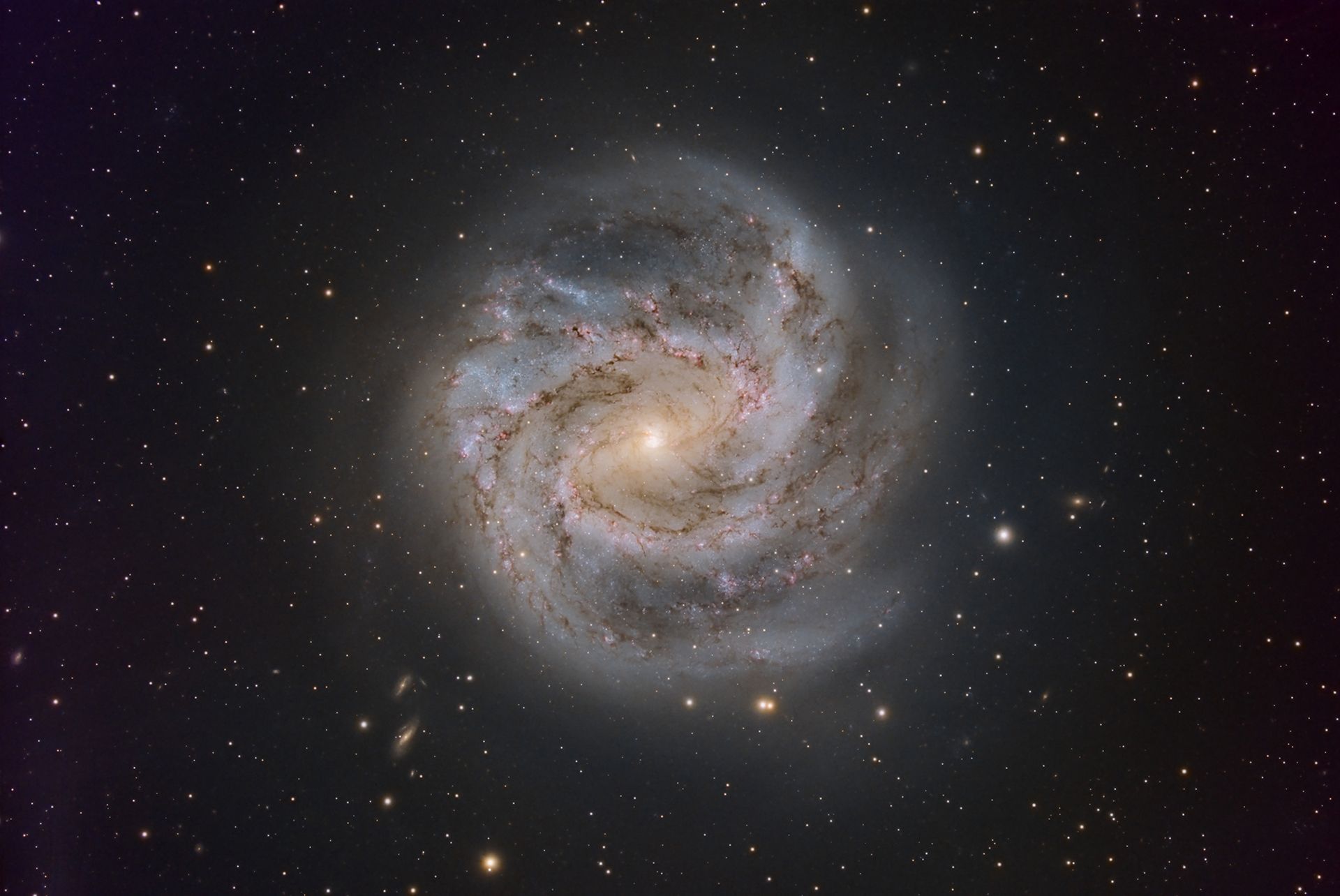 La galaxia M83, conocida como Molinillo Austral, corresponde al catálogo Messier 83 (M83). Se ubica en la constelación de Hydra, a unos 14,7 millones de años luz, y es una galaxia espiral similar a la Vía Láctea.