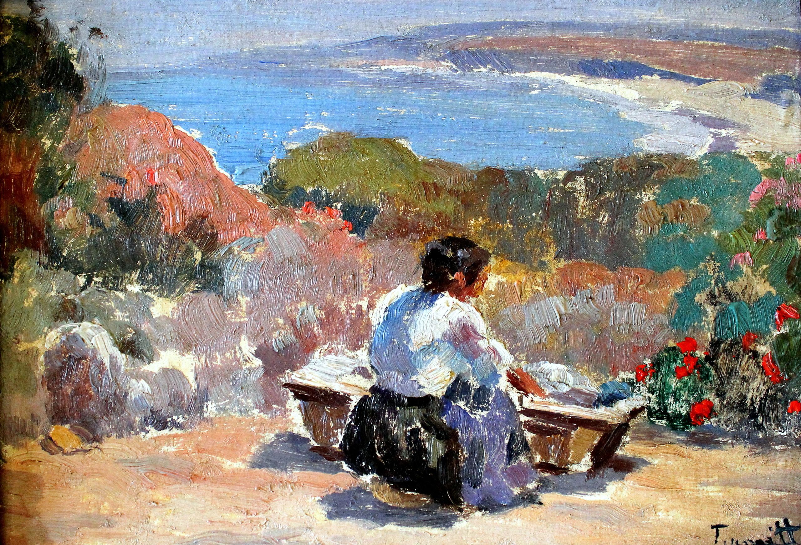 <i>Generación Porteña </i> - <b>"La Lavandera"</b> | S/D | Carlos Isamitt | Chileno - 1887 – 1974 | Óleo sobre tela
