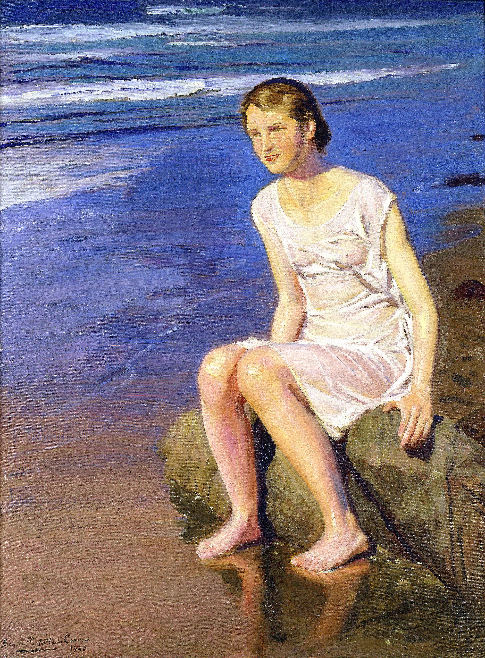 <i>Generación del 13</i> - <b>"La bañista”</b> | 1946 | Benito Rebolledo Correa | Chileno - 1880 – 1964 | Óleo sobre tela